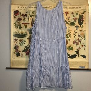 blue & white striped dress